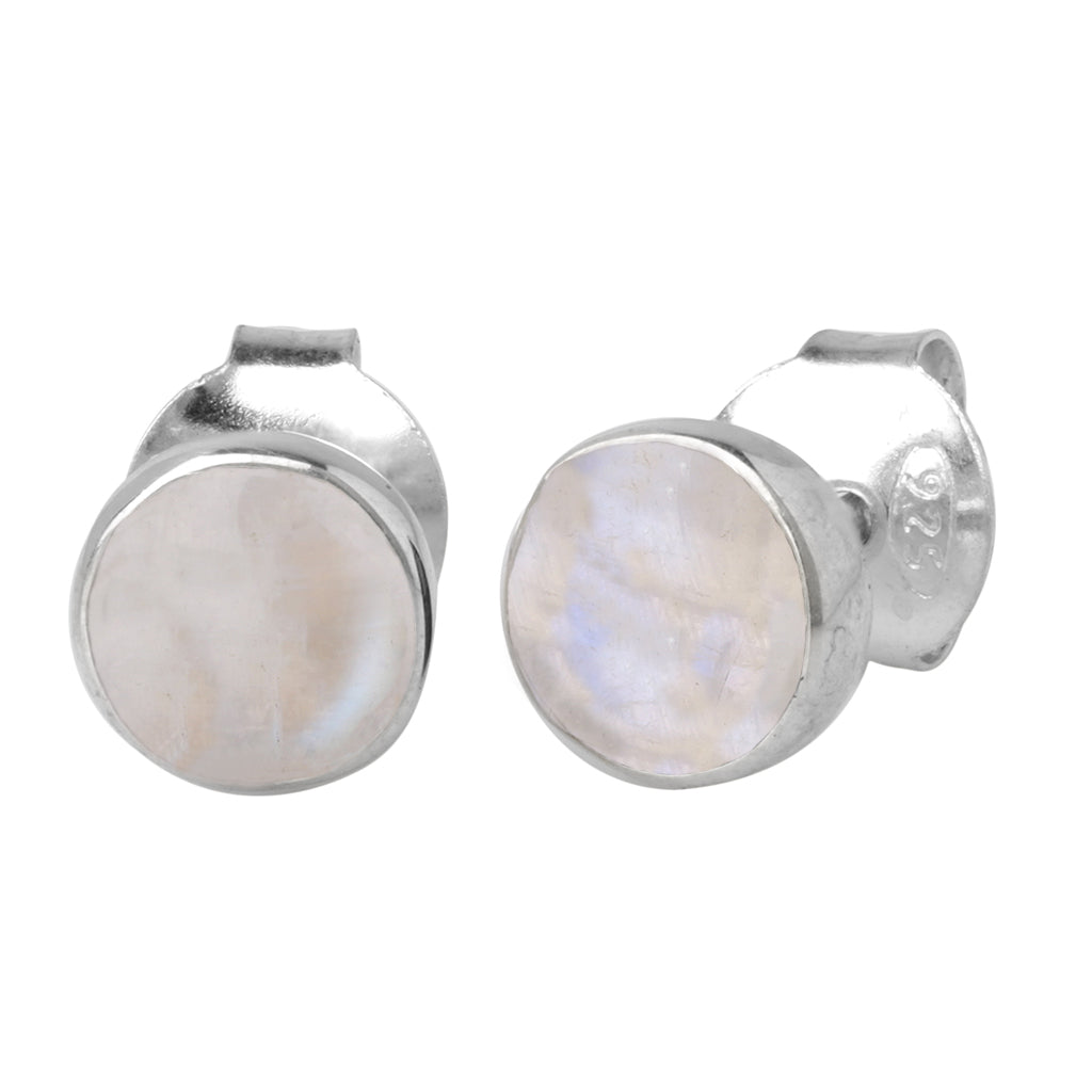 Moonstone Round Earrings