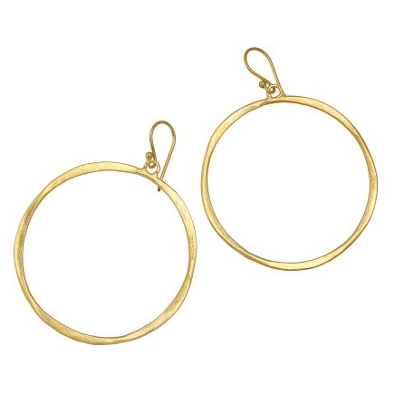 Full Circle Hammered Hoop Earrings