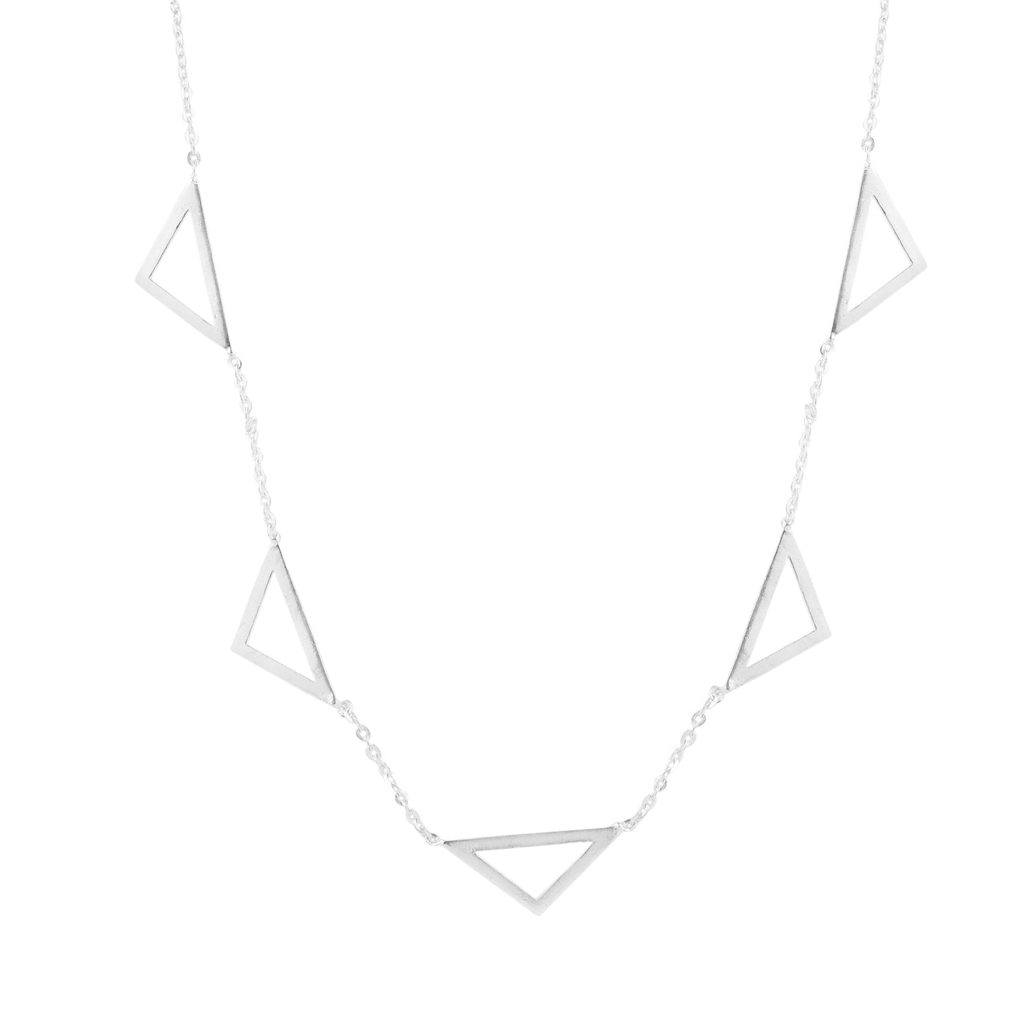 Silver Open Triangle Necklace