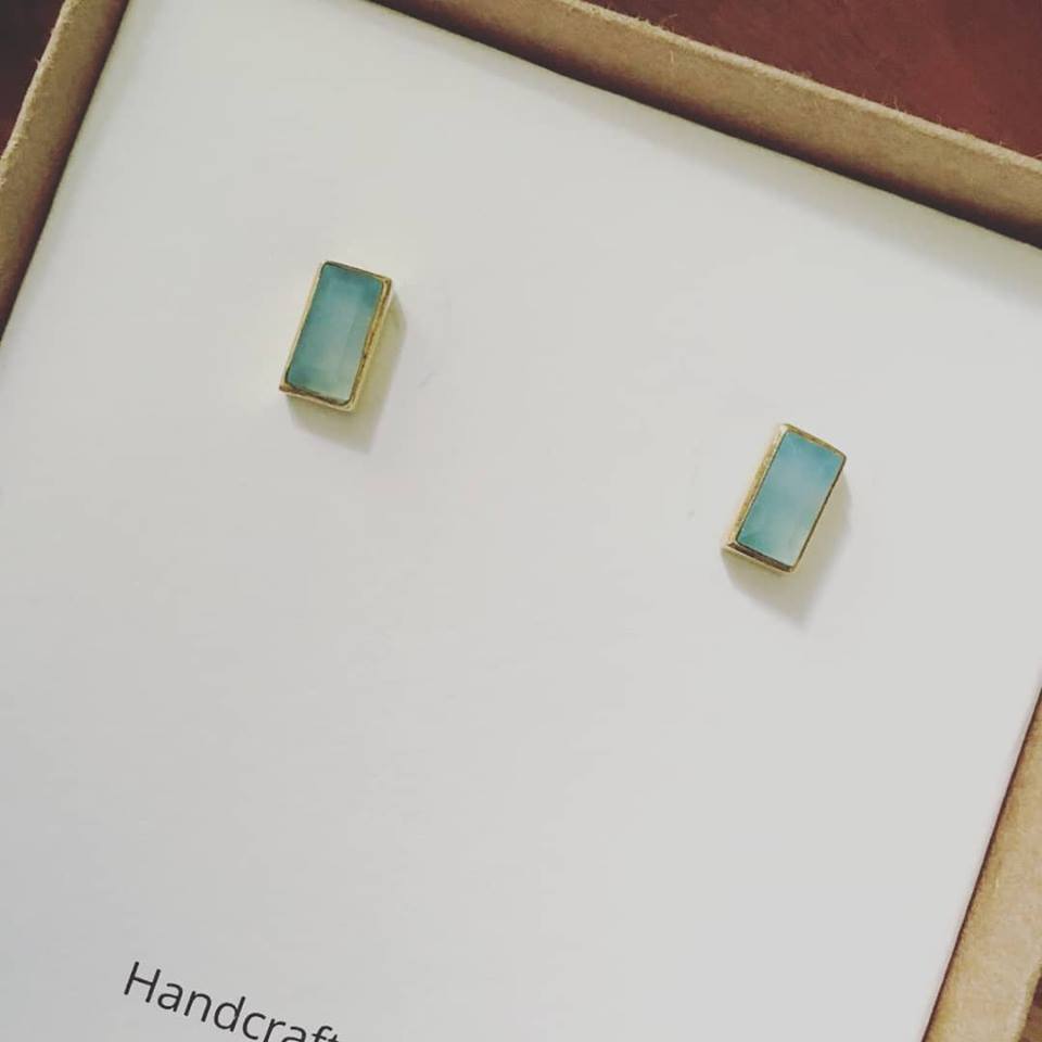 Aqua Chalcedony Earrings