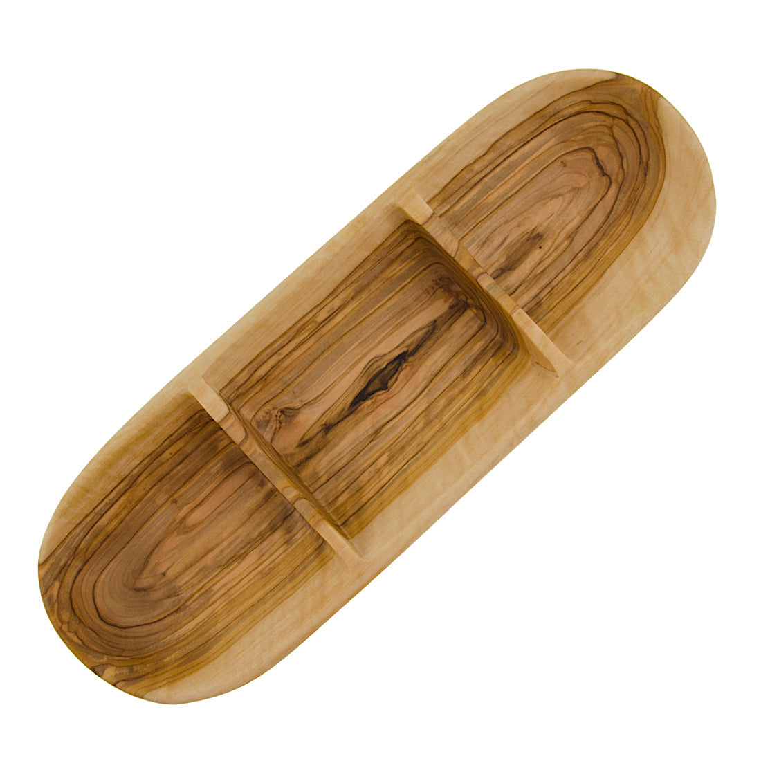 Three Section Olive Wood Dish