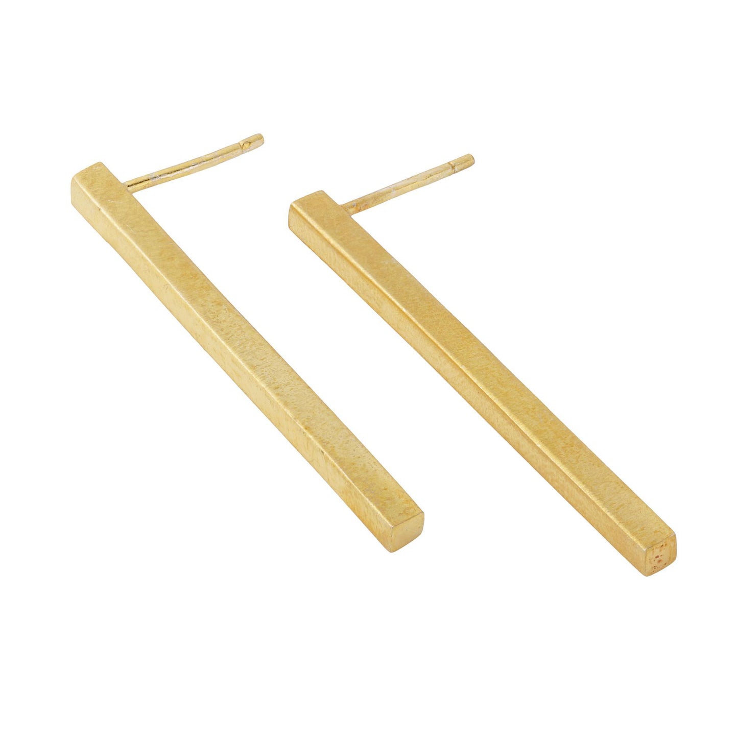 Long Brass Bar Earrings