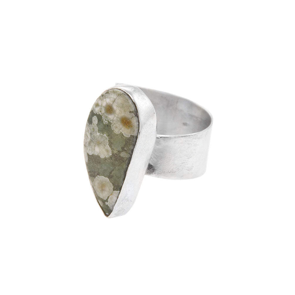 Rainforest Jasper Silver Ring