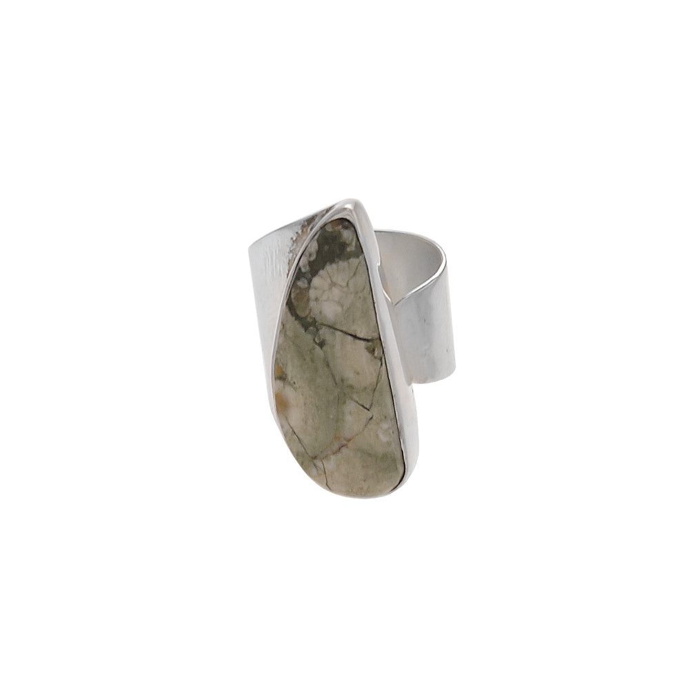 Rainforest Jasper Silver Ring