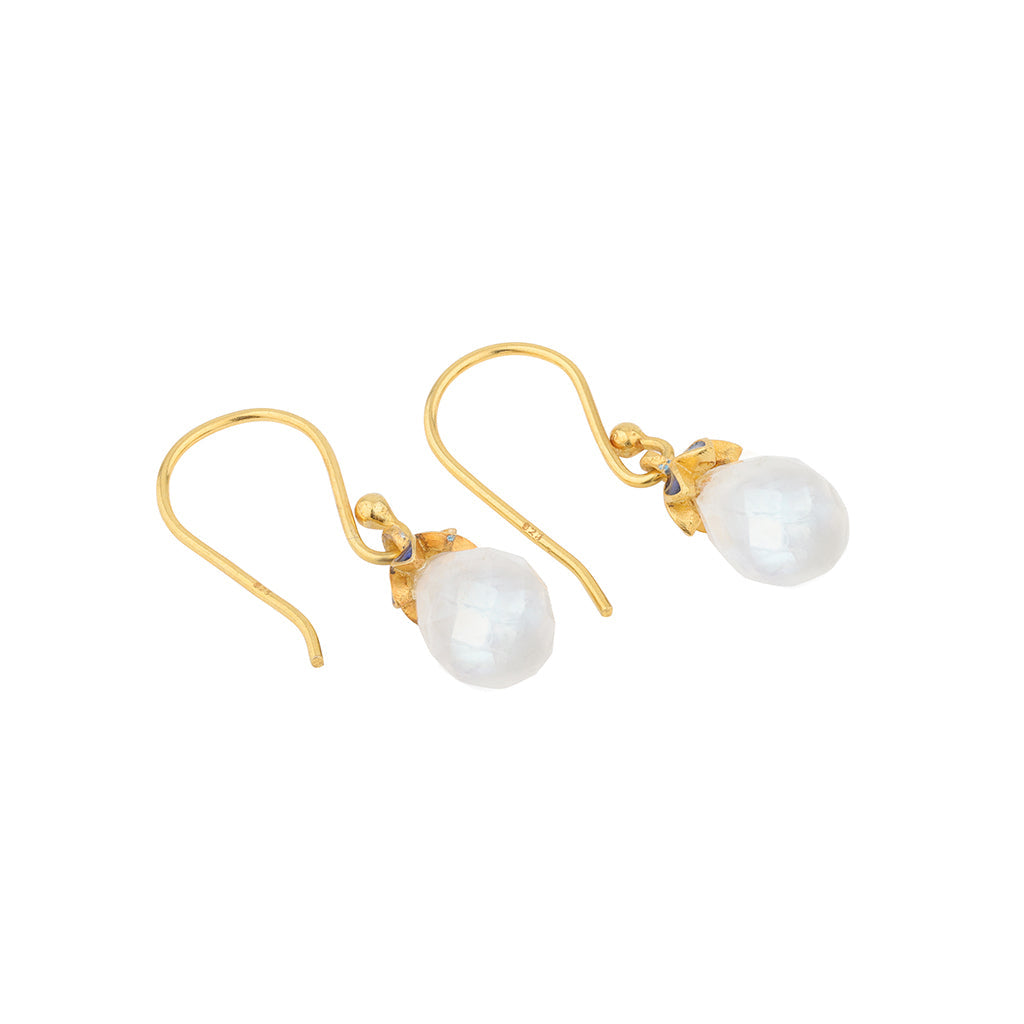 Moonstone & Enamel Earrings