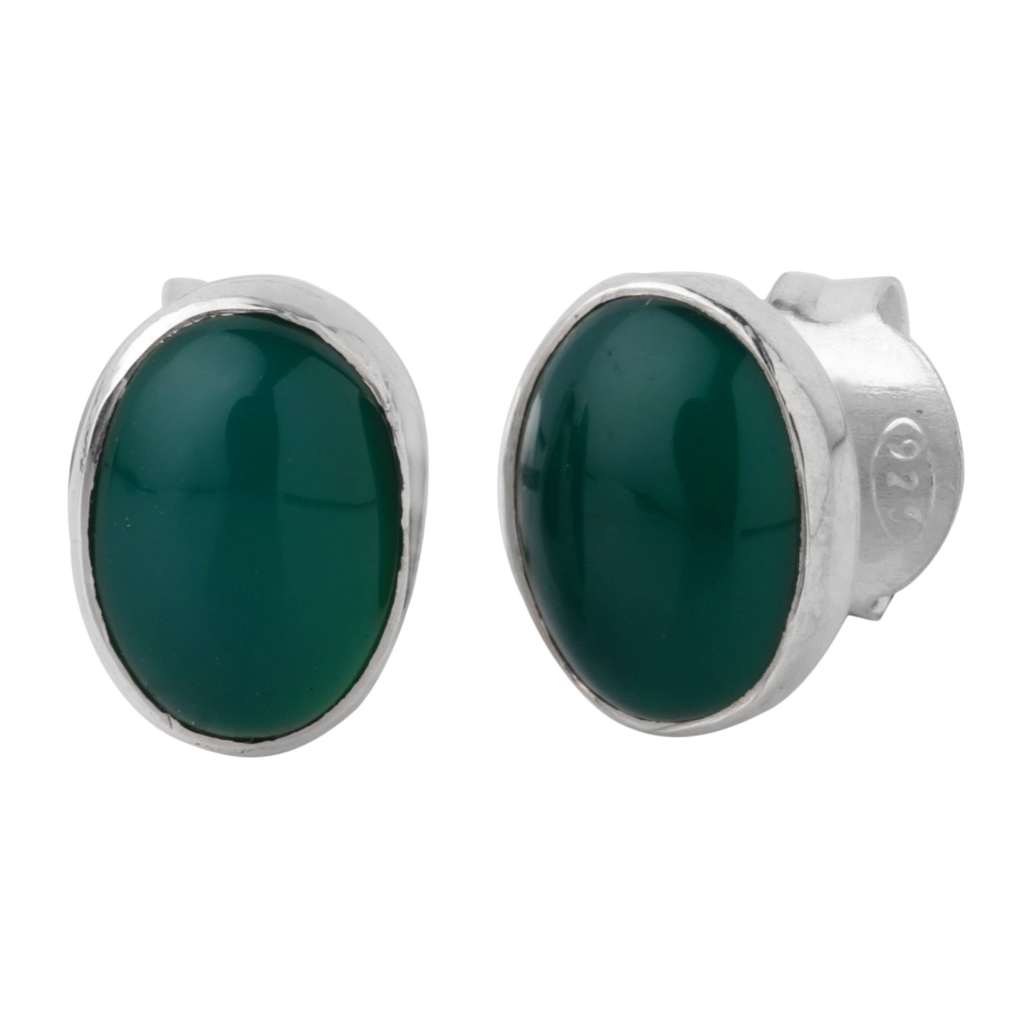 Green Onyx Oval Earrings