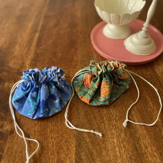 Block Print Jewelry Pouch