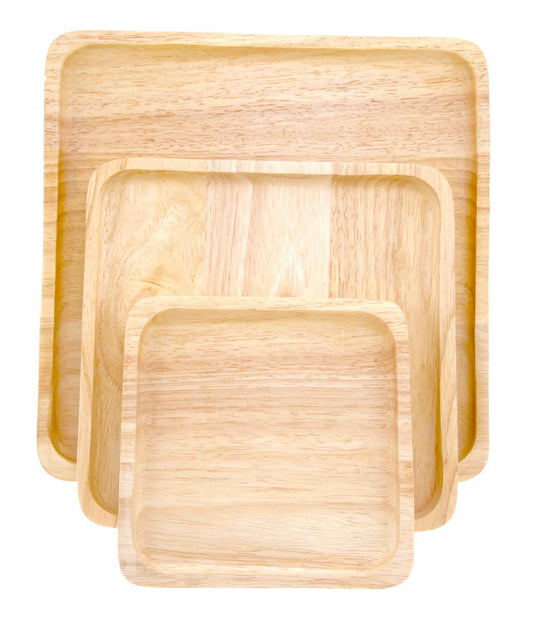 Rubber Tree Wood Tray 6"x6"
