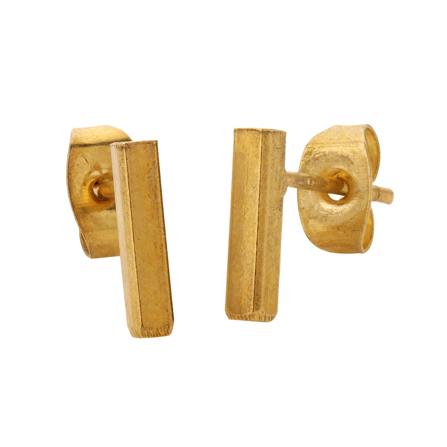 Brass Bar Stud Earrings