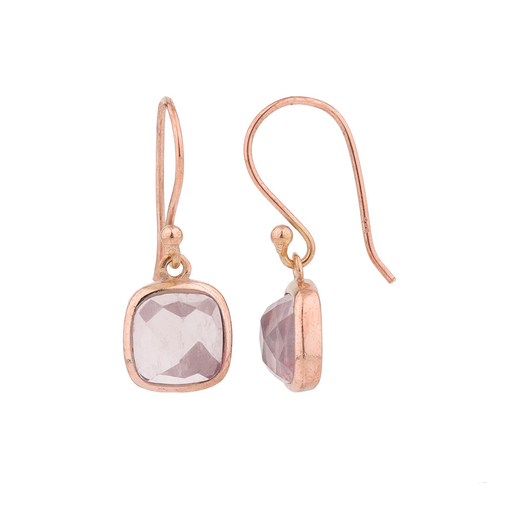 Rose Gold & Quartz Earrings