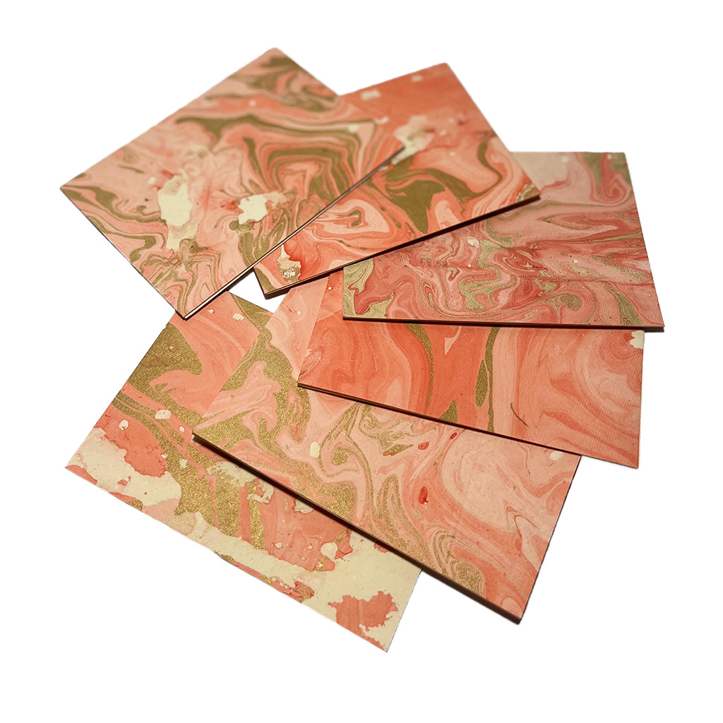 Red Marbled Card Set