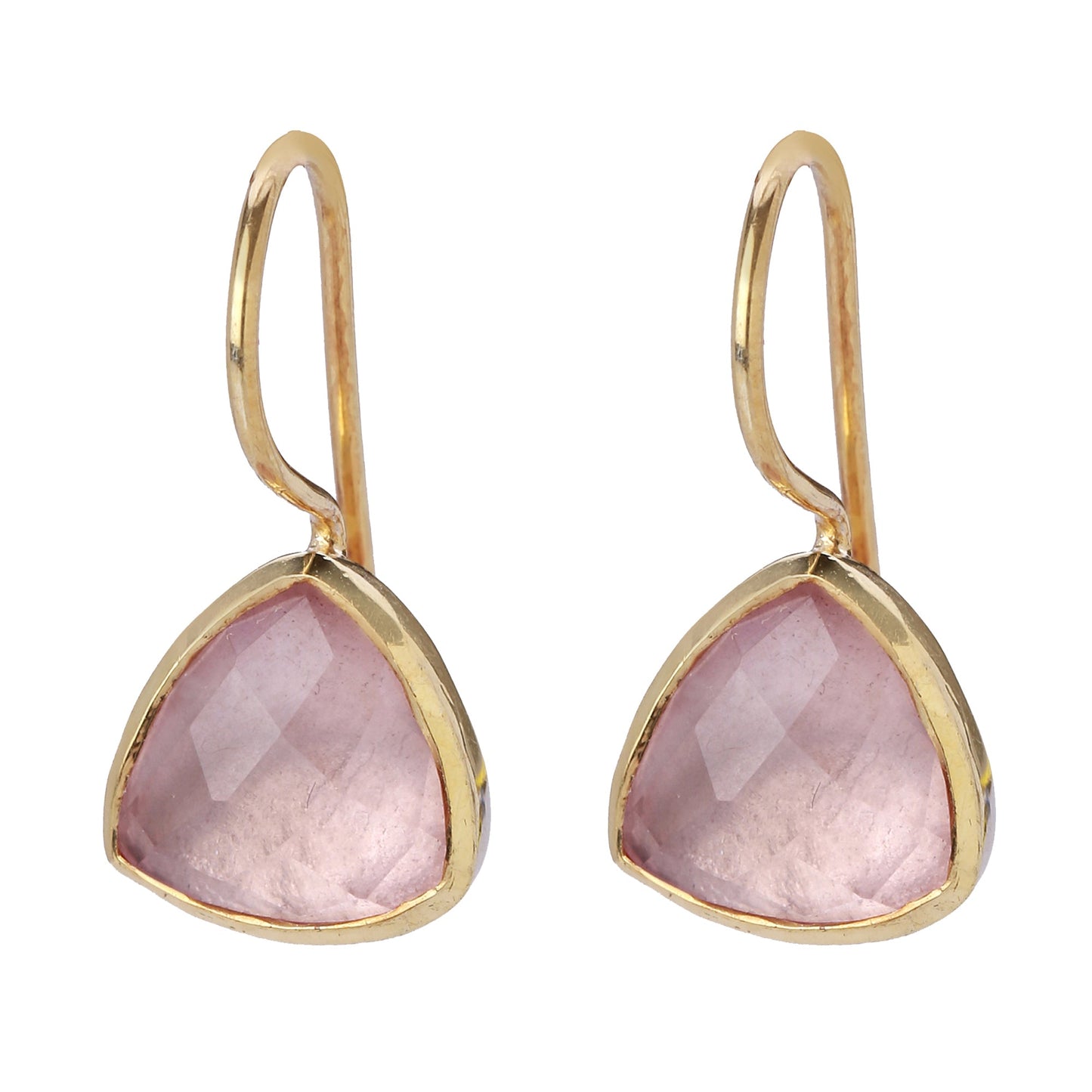 Rose Quartz Gold Earrings