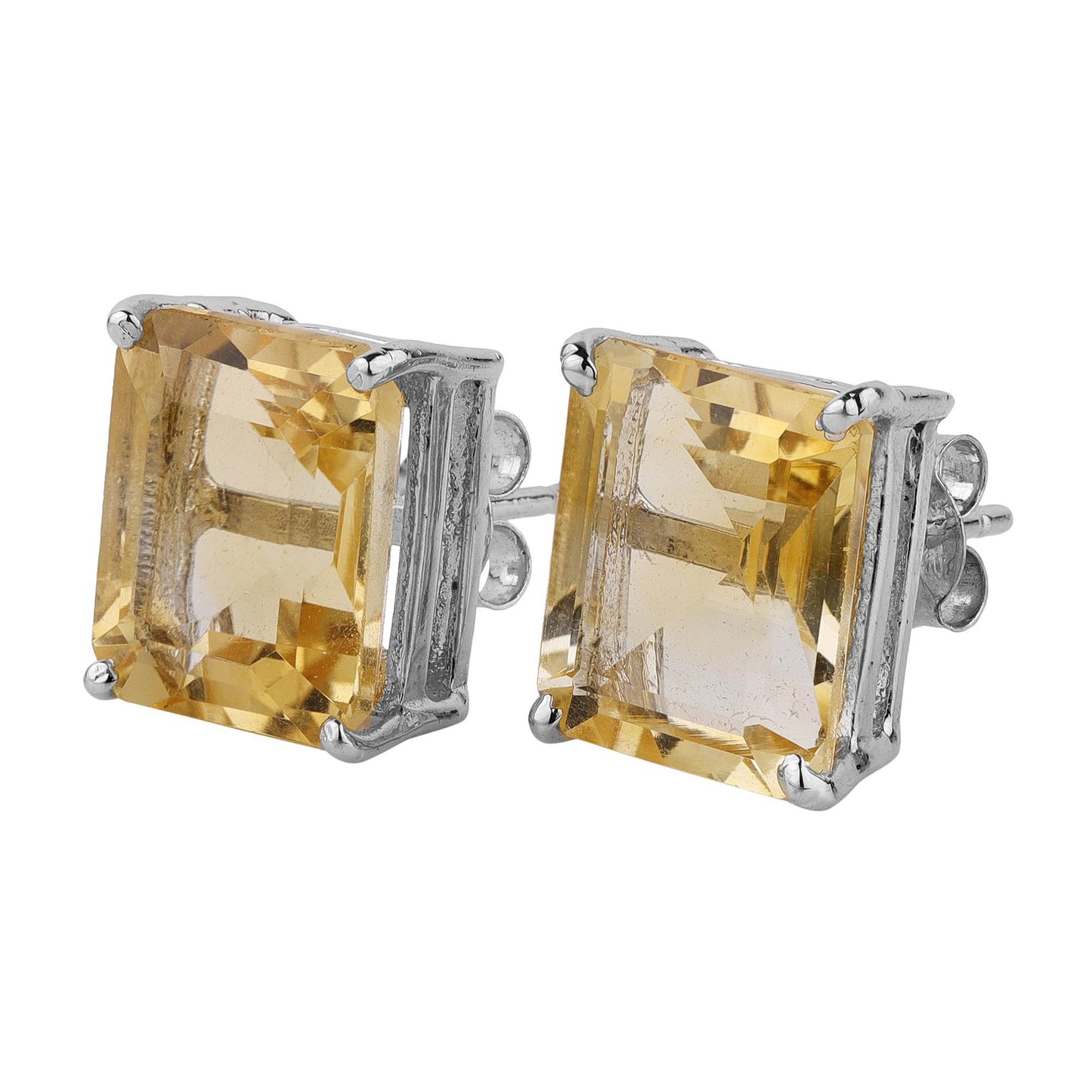 Citrine Square Earrings