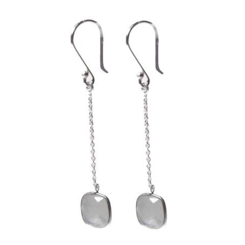 Long Drops Moonstone Earrings