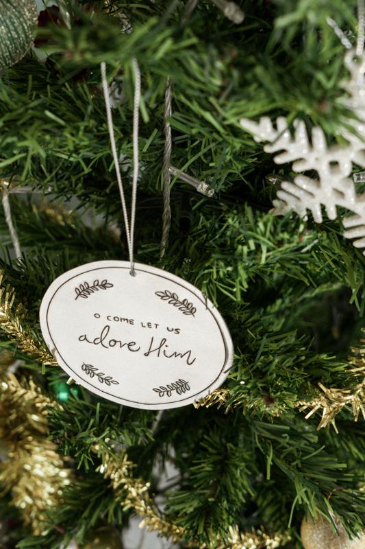 O Come Adore Tin Ornament