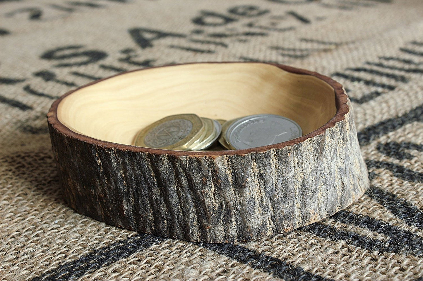 Natural Bark Round Bowl