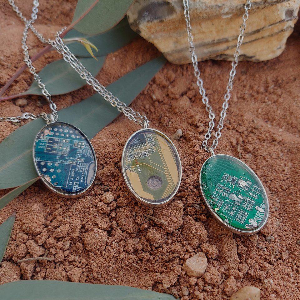 Recycled Circuit Board Necklace