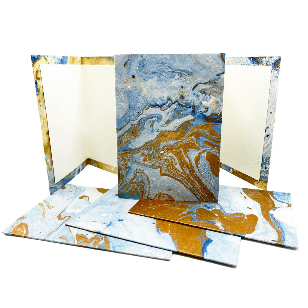 Blue Marbled Card Set