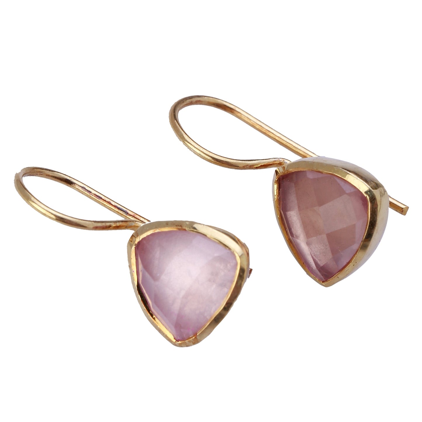 Rose Quartz Gold Earrings