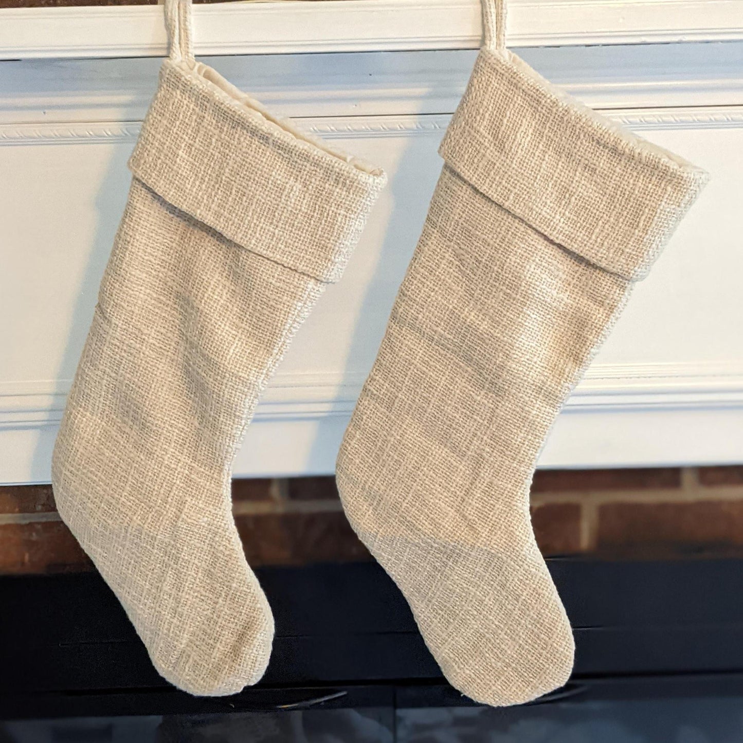 Woven Cotton Christmas Stocking