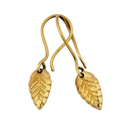 Brass Leaf Earrings