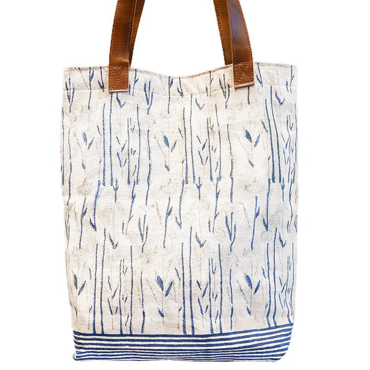 Sunder Tote Bag - Blue Khushbu Flower