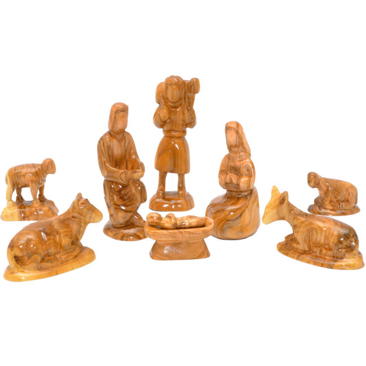 9-Piece Olive Wood Nativity Set