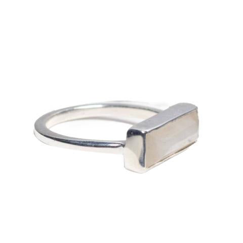 Moonstone Silver Bar Ring