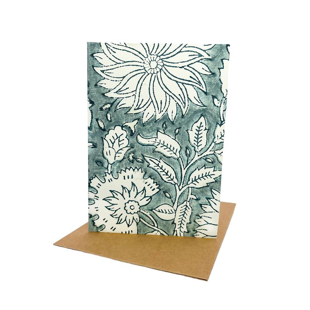 Block Print Floral Card - Set of 6