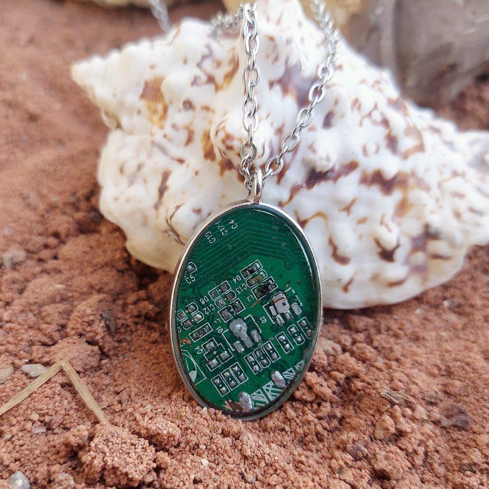 Recycled Circuit Board Necklace