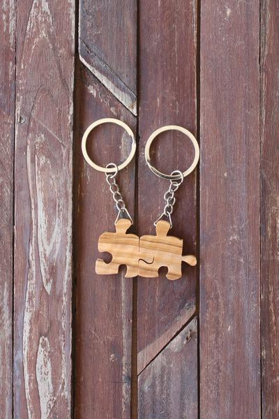 2 Puzzle Piece Friendship Keychain