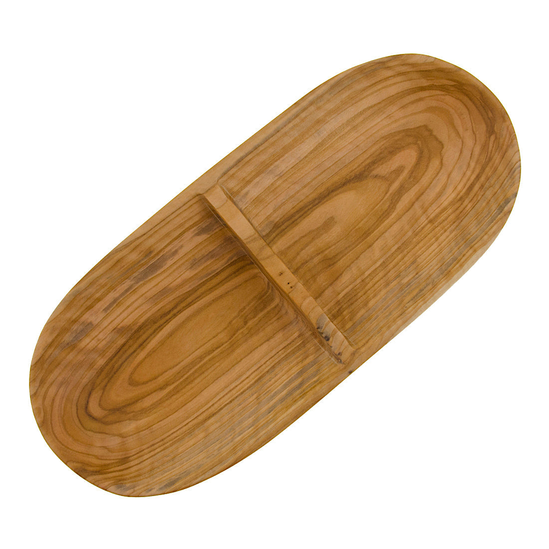 Two Section Olive Wood Dish