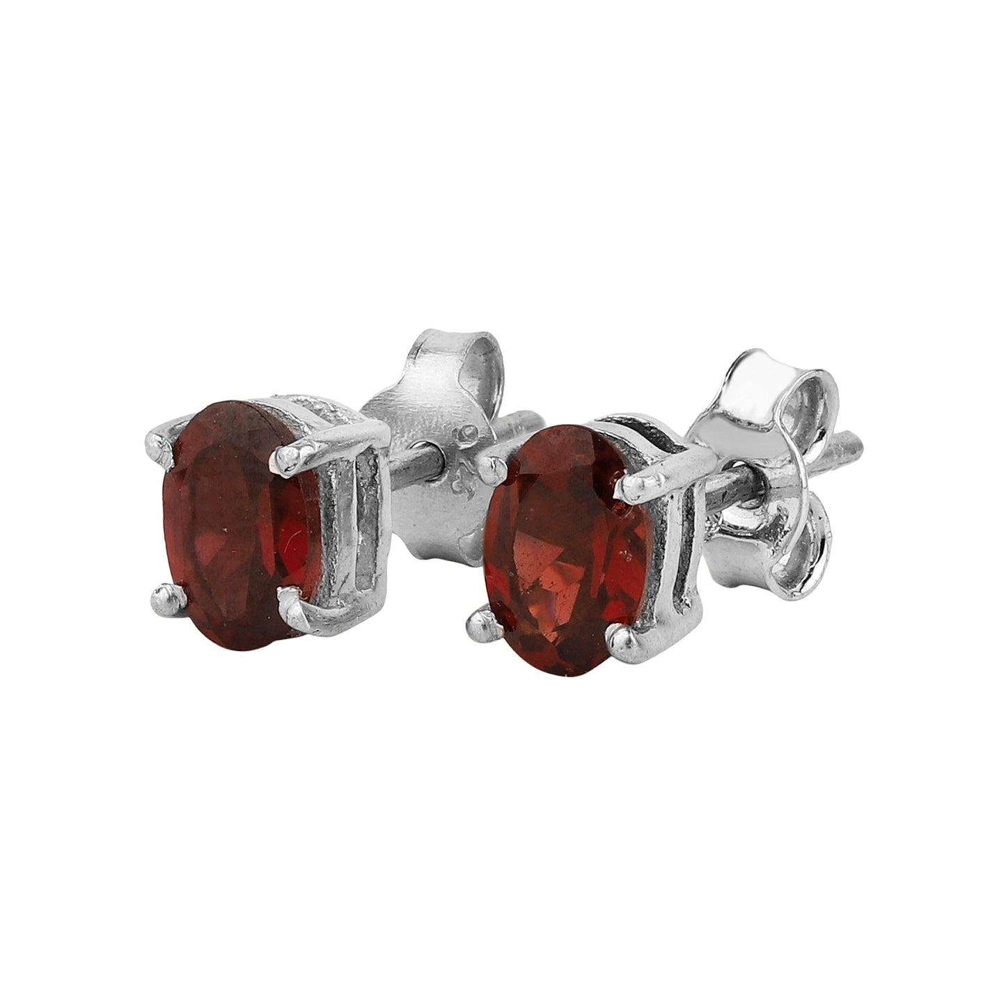 Garnet Oval Earrings