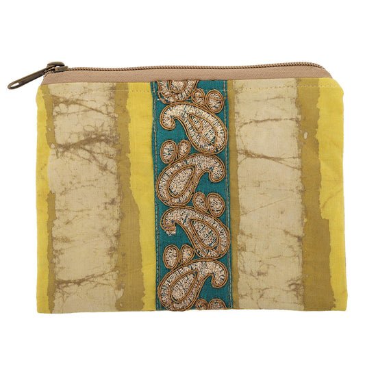 Dekko Banded Block Print Pouch