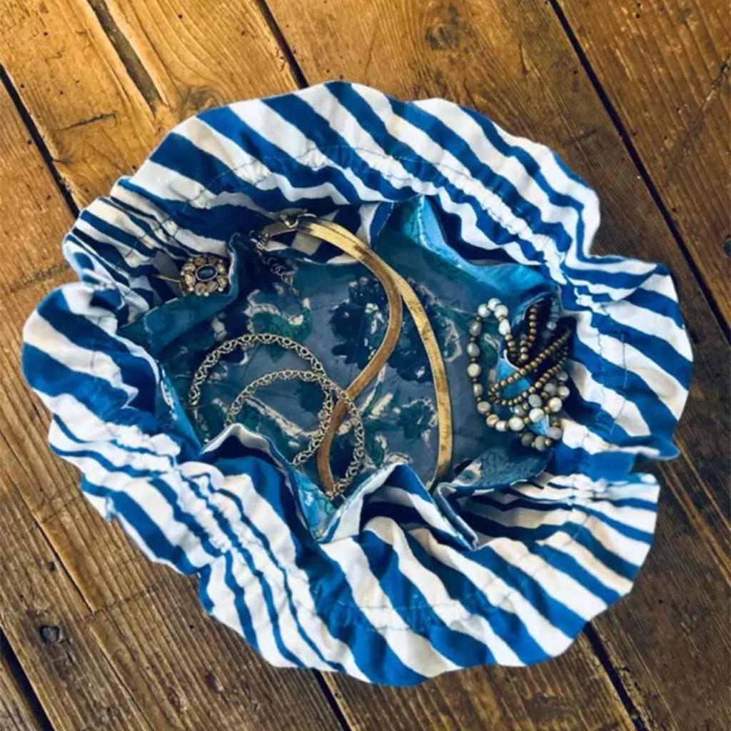 Block Print Jewelry Pouch