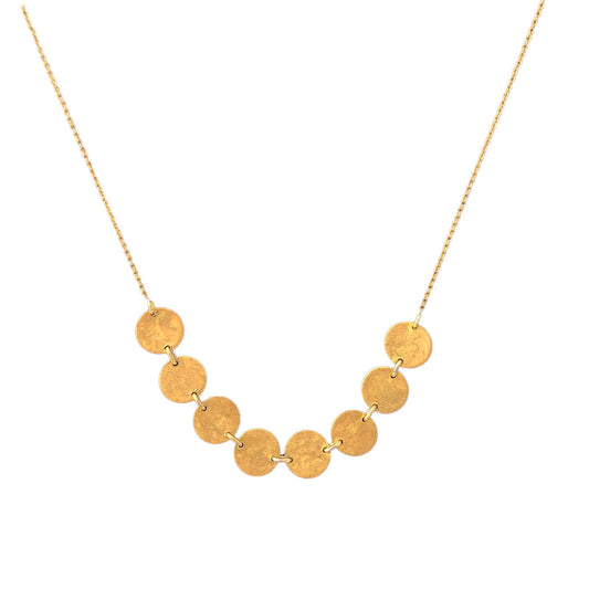 Raw Brass Mini Disc Necklace